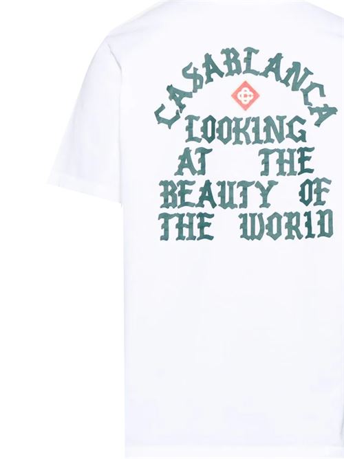 White t-shirt CASABLANCA | MS25JTS00103THE BEAUTY OF THE WORLD